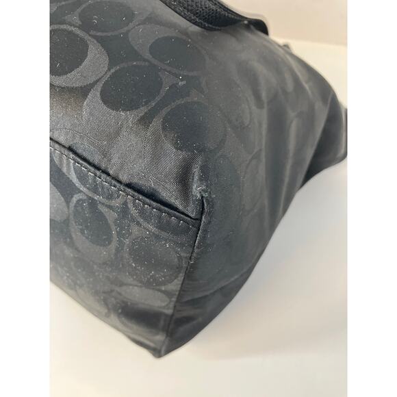 COACH 33475 BLACK NYLON SIGNATURE PRINT WOMENS SHOULDER BAG - Picture 7 of 16